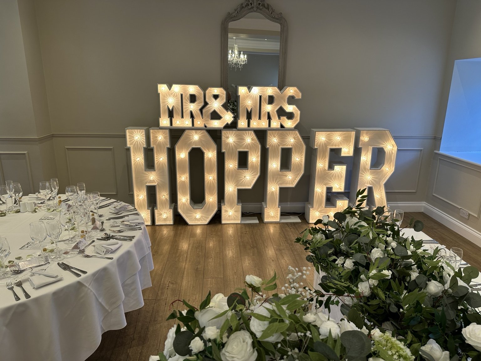 Light-up wedding letters available for Edinburgh events