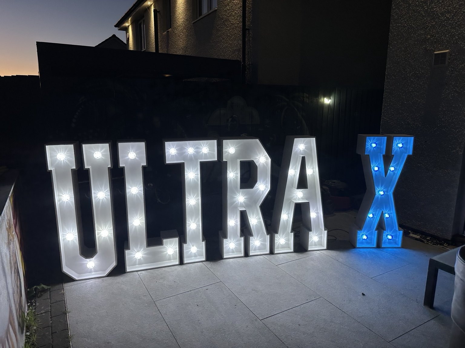 Custom corporate and event light-up letters available across Scotland
