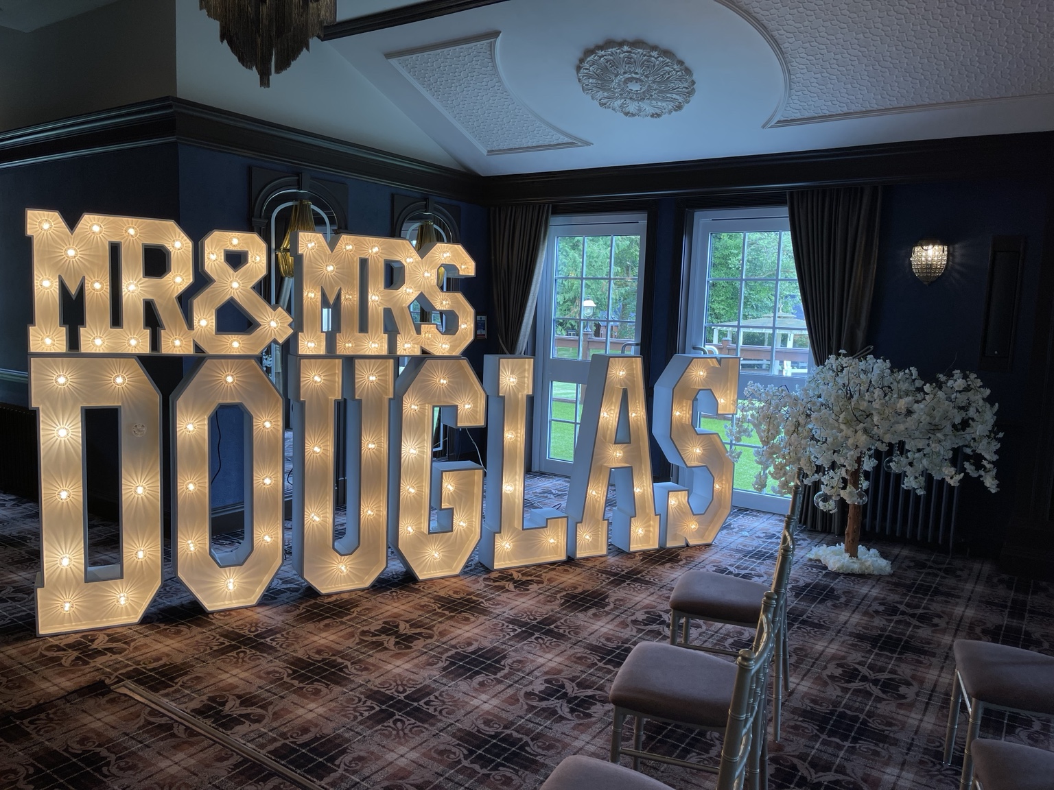 Large custom light up surname letters