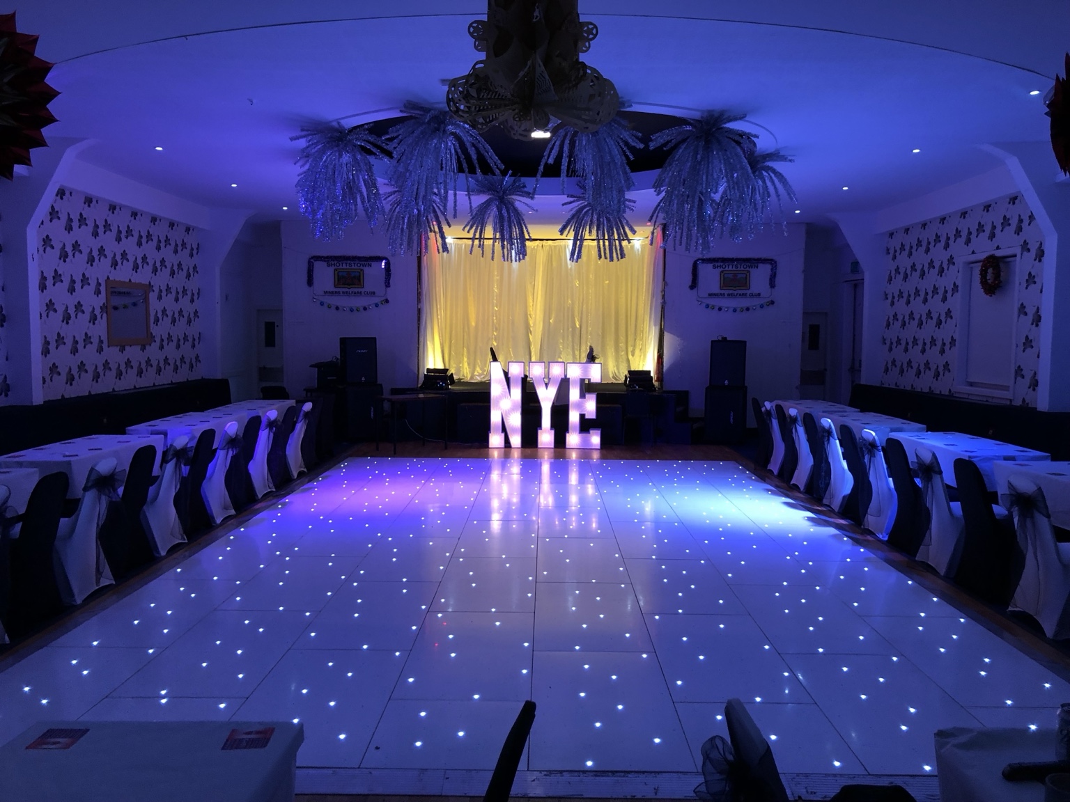 White LED wedding dance floor at Edinburgh Hilton Skybar