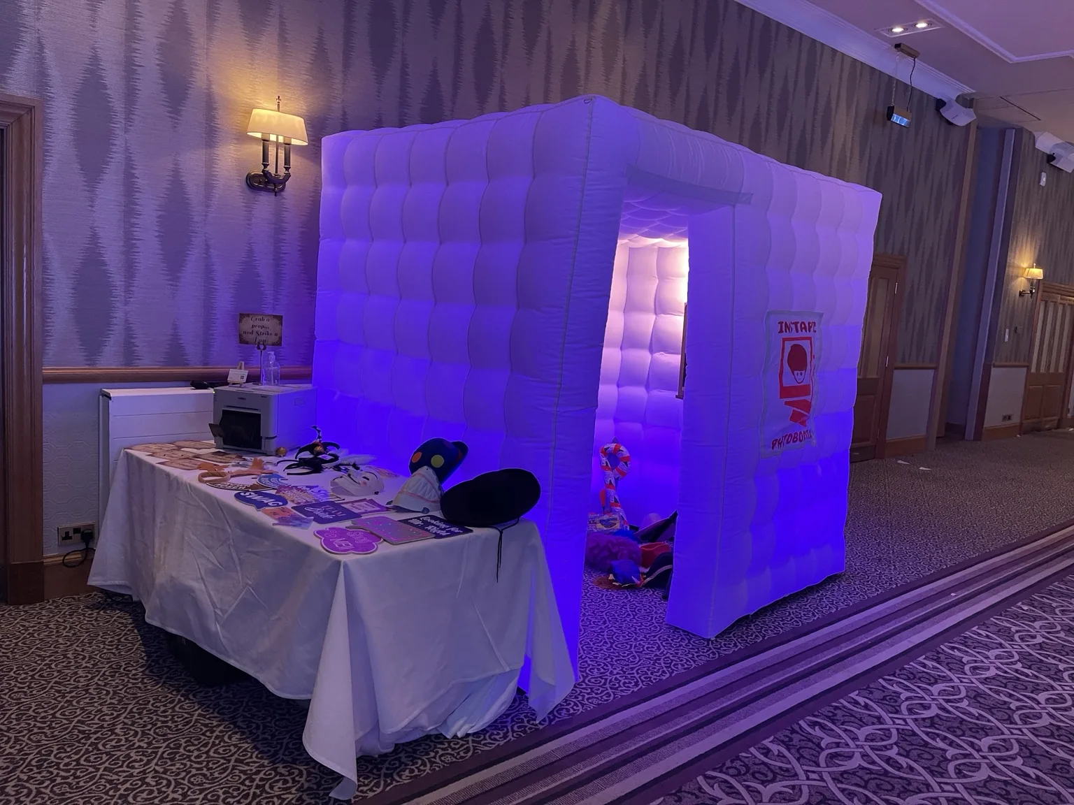 Instapic Photo Booth installed for an event at Dalziel Park Hotel and Golf Club