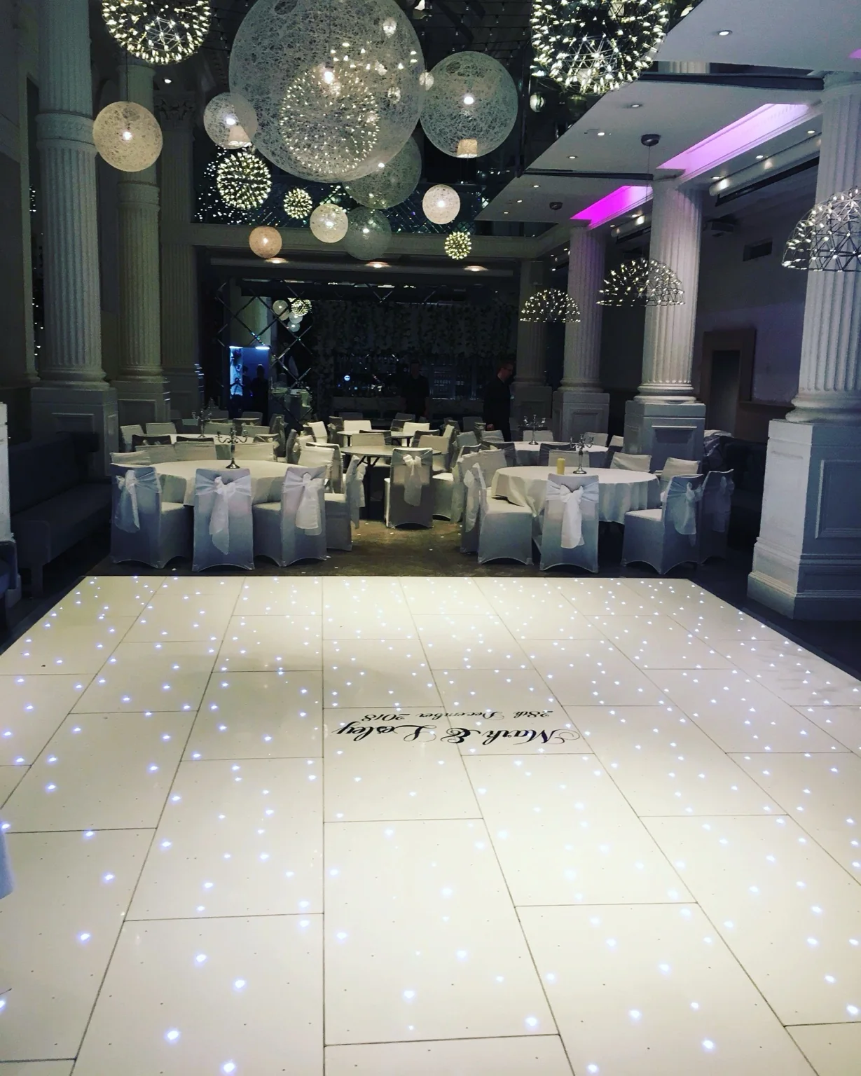 Wide Instapic wedding dance floor setup at DoubleTree by Hilton Edinburgh Airport