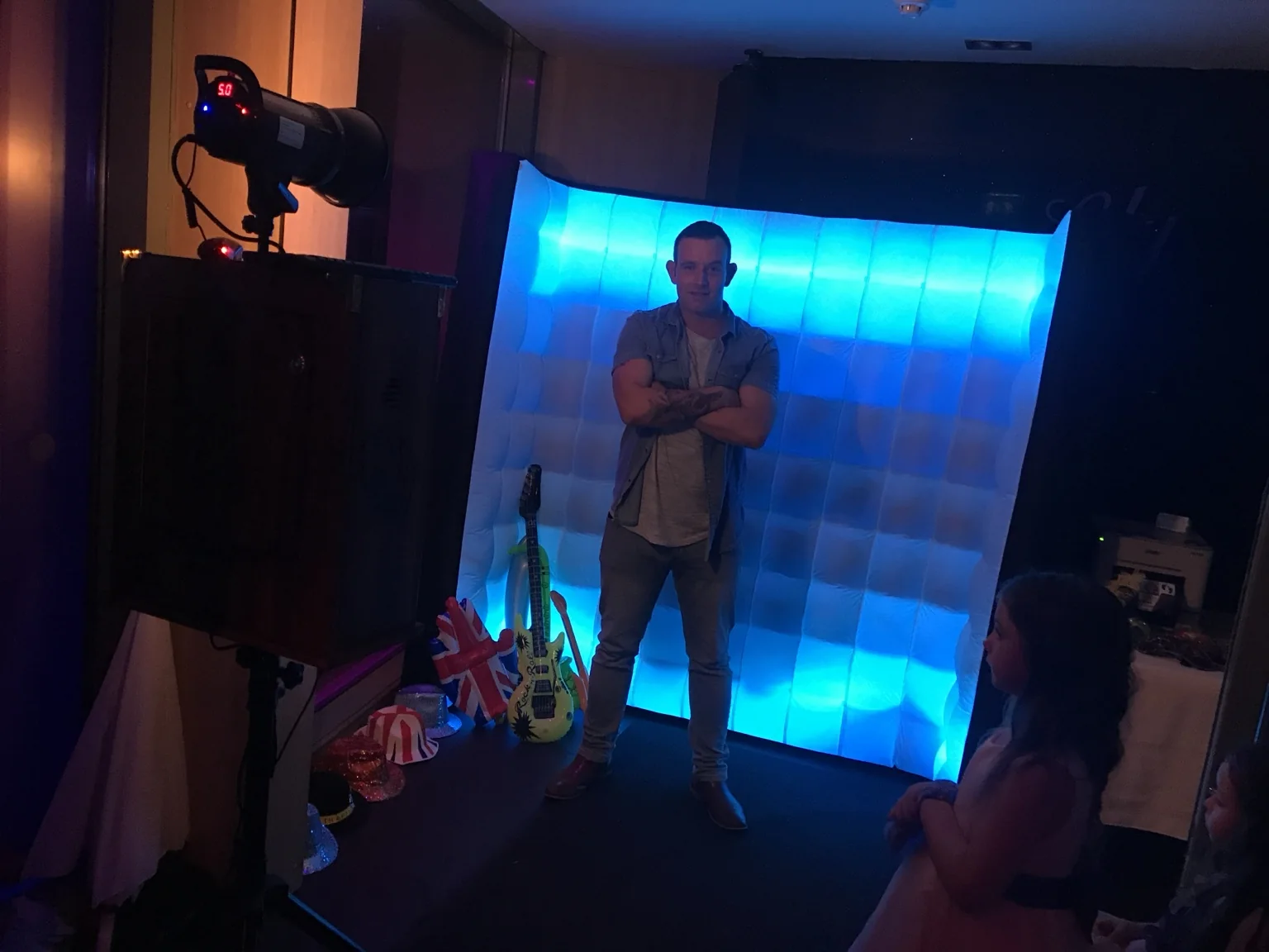 Instapic Photo Booth setup in the Oasis suite at The Vu in Bathgate