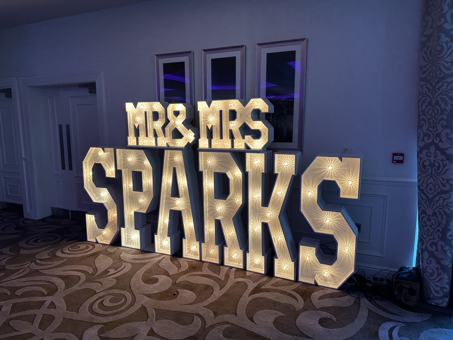 Wedding dance floor and letters Scotland